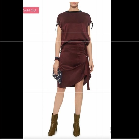 Public School Sana Belt Side Detail Silk Skirt - Picture 2 of 16